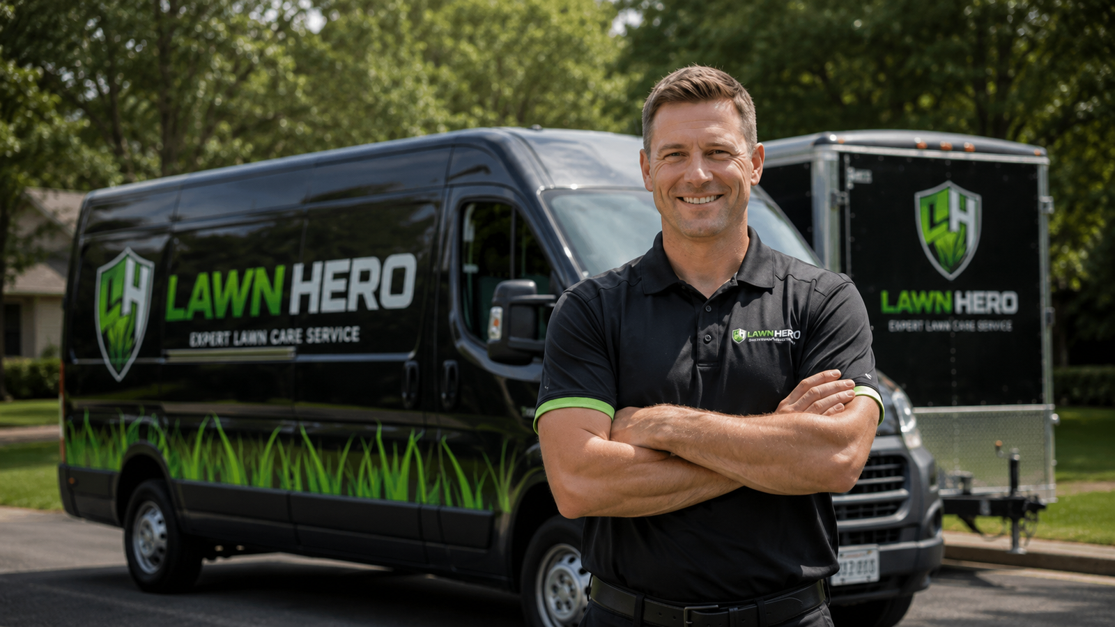 Lawn Hero franchise van in New Zealand