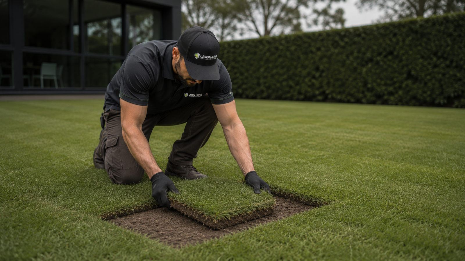 Lawn Hero team maintaining a lawn